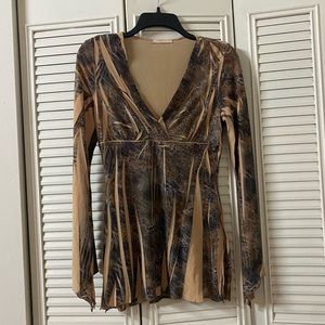 VINTAGE Forever 21 Paisley Witchy Flare Sleeve top